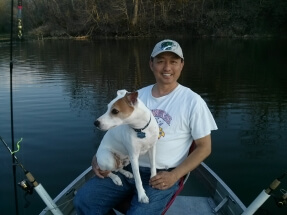 Eric Snoopy on lab boat